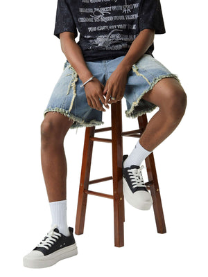 Add vintage attitude to your look with the Retro Stitching Diamonds Embroidery Shorts — a bold streetwear staple made for warm-weather edge. Crafted from sturdy denim, these shorts feature distressed details, a raw hem finish, side pockets, and intricate