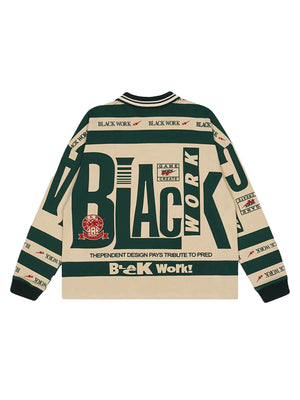 Retro Typography Polo Stylish Streetwear Long Sleeve Shirt - 5003 Xokool ®