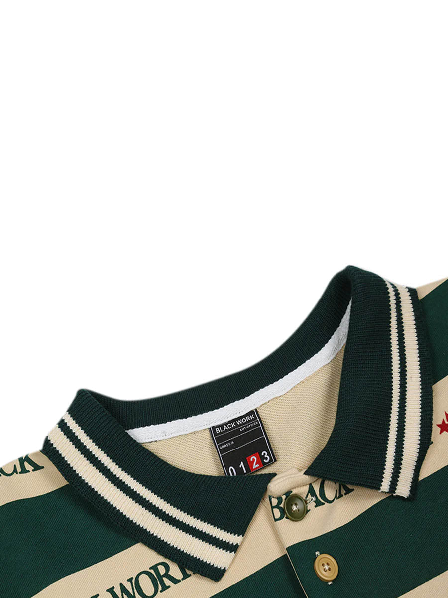Retro Typography Polo Stylish Streetwear Long Sleeve Shirt - 5003 Xokool ®