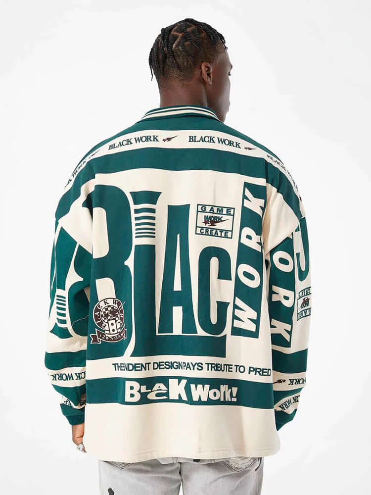 Bring vintage energy to your wardrobe with the Retro Typography Polo Stylish Streetwear Long Sleeve Shirt. Crafted from a soft and breathable cotton blend, this shirt features bold typography graphics and a patch badge that create a standout retro look. D