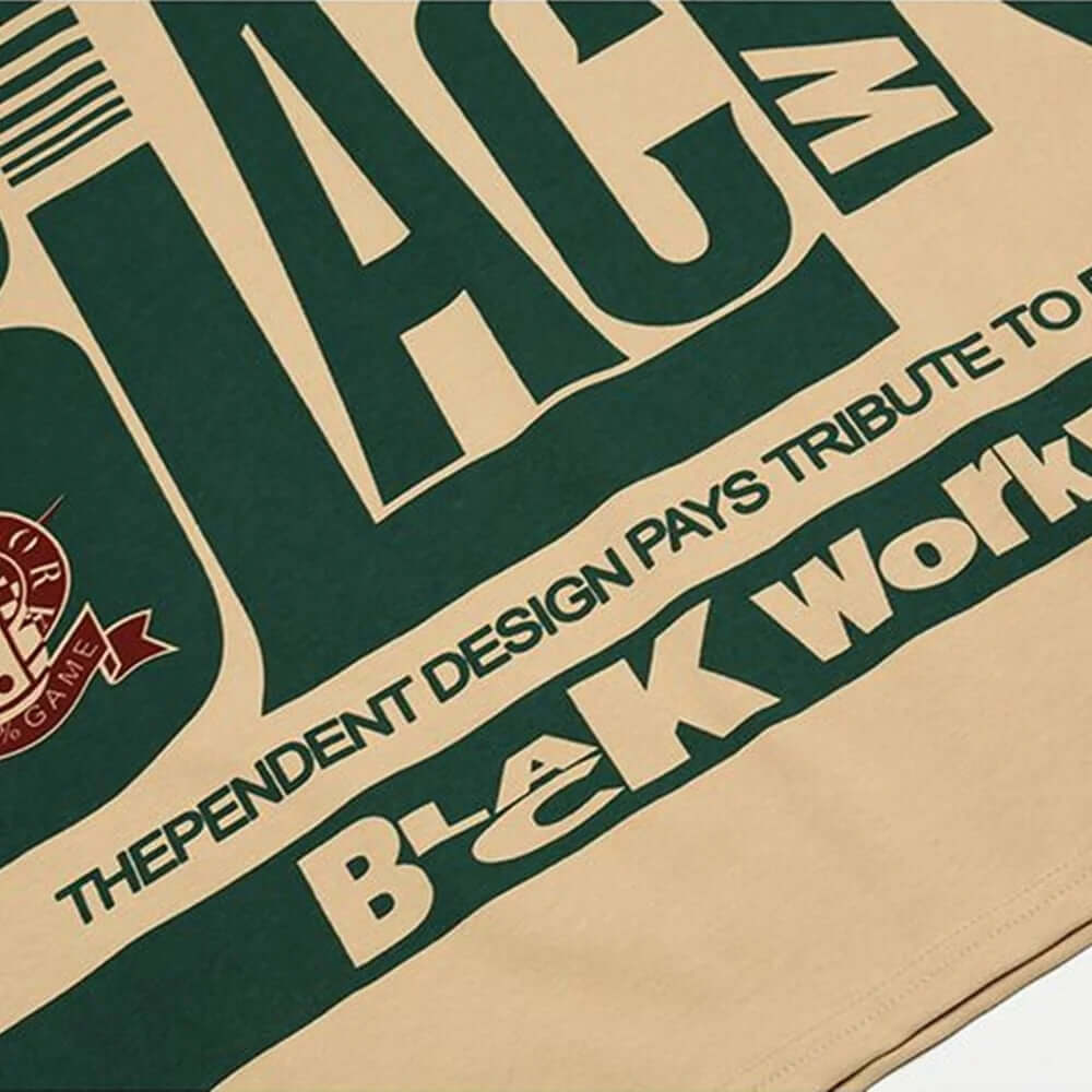 Stand out with the Retro Typography Polo T Shirt, designed for those who dare to make a statement. Crafted from premium soft cotton blend fabric, this relaxed fit polo features bold, oversized graphic prints in a striking green and beige colorway. The cla