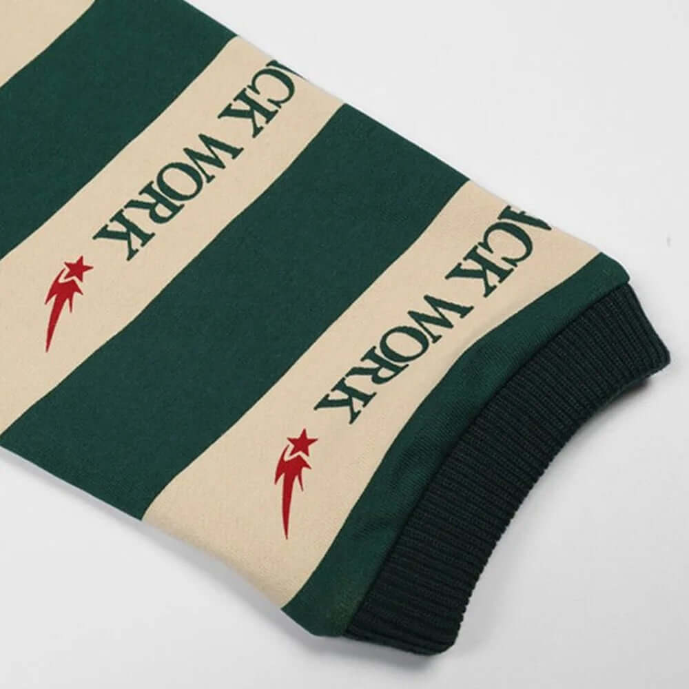 Stand out with the Retro Typography Polo T Shirt, designed for those who dare to make a statement. Crafted from premium soft cotton blend fabric, this relaxed fit polo features bold, oversized graphic prints in a striking green and beige colorway. The cla