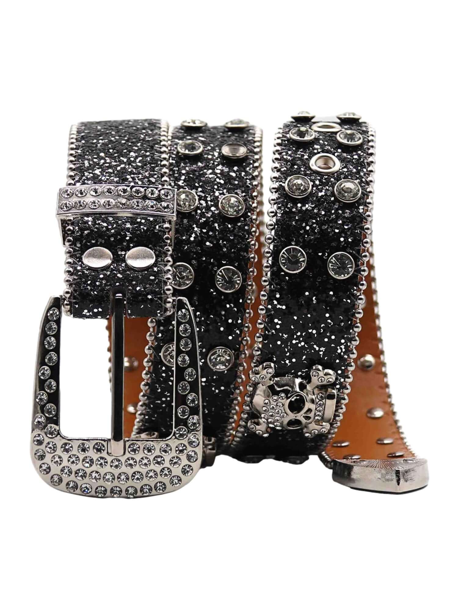 Turn heads with the Rhinestone Skull Belt — a bold accessory that fuses rock-inspired attitude with glam details. Crafted from durable genuine leather, this belt features sparkling rhinestone studs and a striking skull-shaped buckle for a rebellious edge.