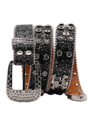 Turn heads with the Rhinestone Skull Belt — a bold accessory that fuses rock-inspired attitude with glam details. Crafted from durable genuine leather, this belt features sparkling rhinestone studs and a striking skull-shaped buckle for a rebellious edge.