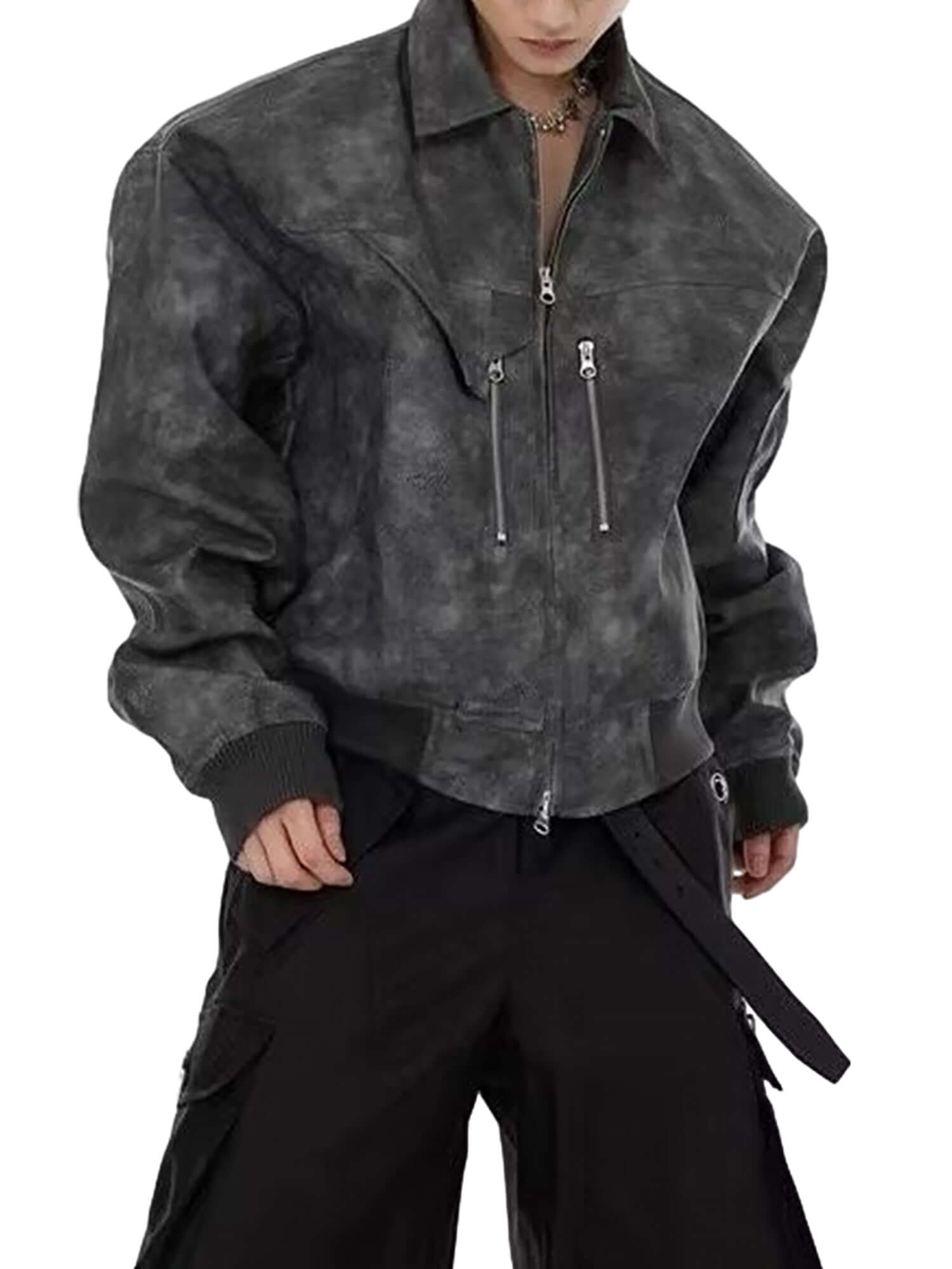 Vintage Motorcycle Suede Street Rap Jacket Urban Edge - 10505