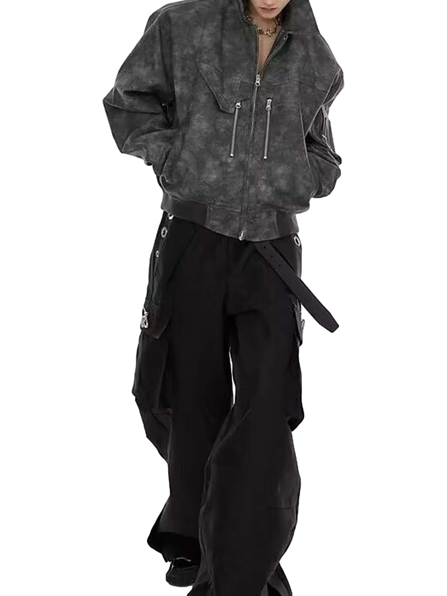 Vintage Motorcycle Suede Street Rap Jacket Urban Edge - 10505