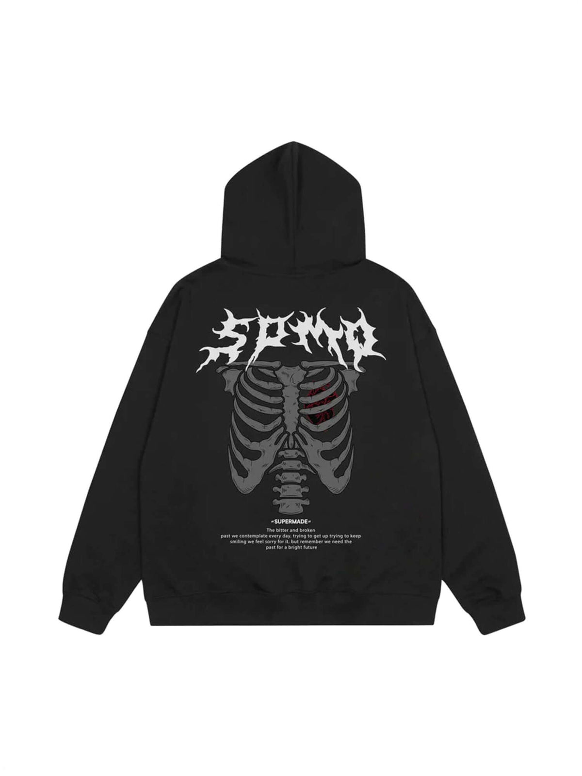 Skull Print Hoodie Streetwear Gothic
