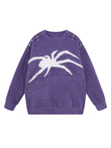 Add a bold edge to your fall and winter wardrobe with the Spider Mohair Sweater. Crafted from soft, cozy knit fabric, this standout piece features a striking spider graphic design, making it perfect for casual outings, Halloween events, or adding a daring