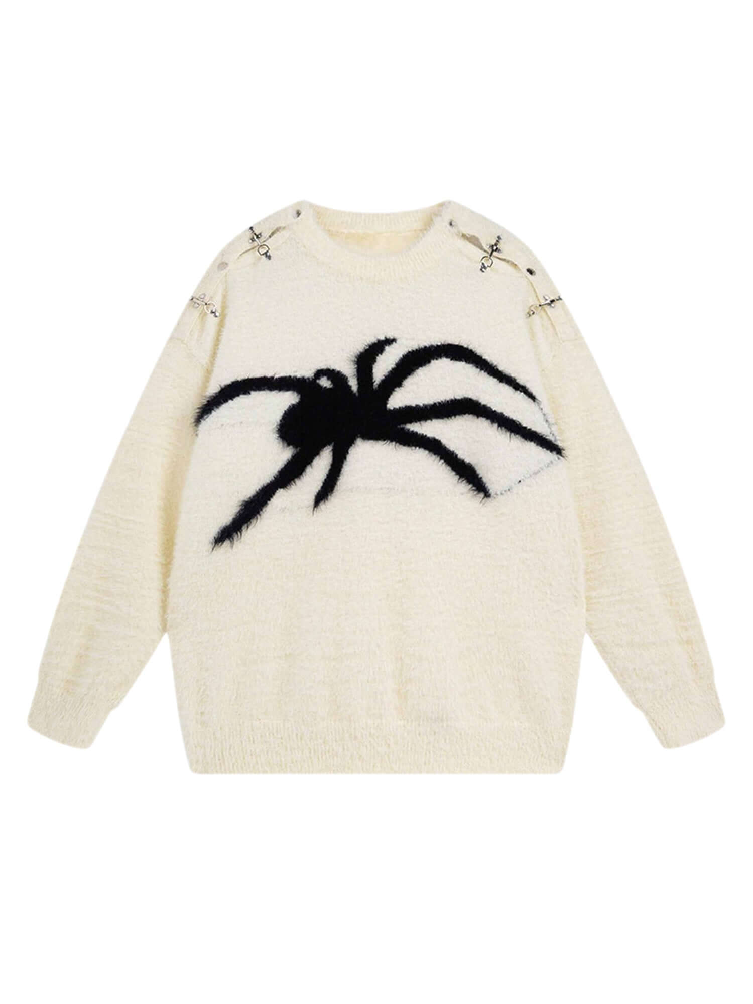 Add a bold edge to your fall and winter wardrobe with the Spider Mohair Sweater. Crafted from soft, cozy knit fabric, this standout piece features a striking spider graphic design, making it perfect for casual outings, Halloween events, or adding a daring