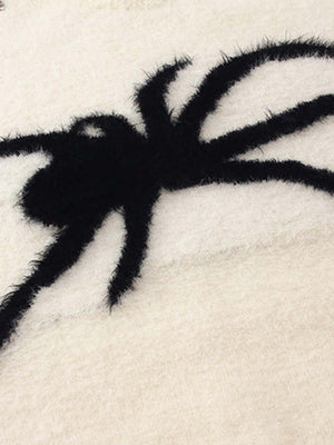 Add a bold edge to your fall and winter wardrobe with the Spider Mohair Sweater. Crafted from soft, cozy knit fabric, this standout piece features a striking spider graphic design, making it perfect for casual outings, Halloween events, or adding a daring