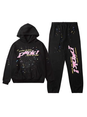 Level up your streetwear game with the Spider Printed Sweatshirt And Sweatpants Set. Crafted from a soft and breathable cotton blend, this matching hoodie and sweatpants set features a bold spider graphic print and comfortable relaxed fit. Designed with a