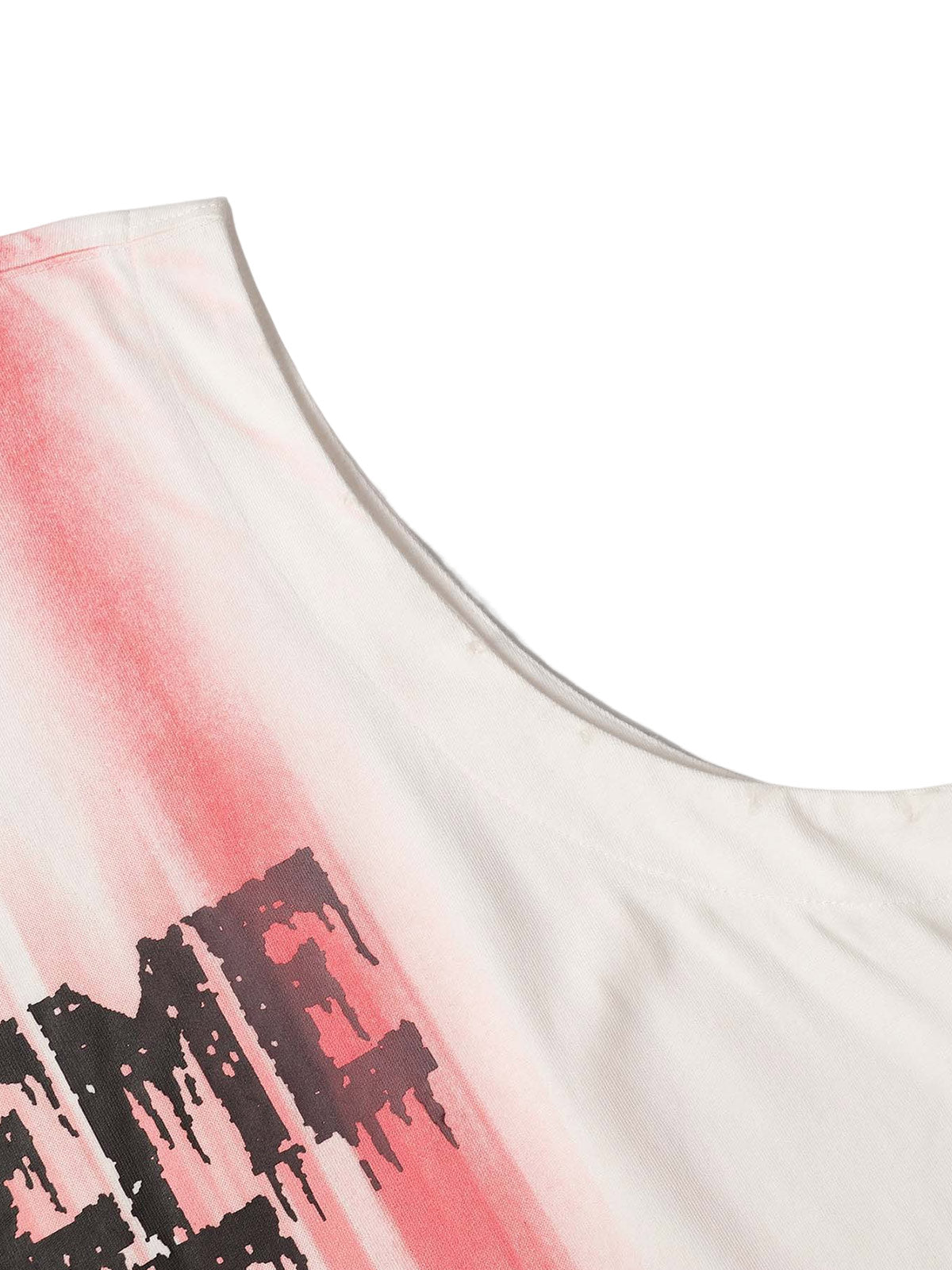 Spray Painted Lettering Ripped Print Vest Streetwear