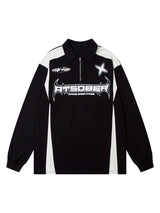 High Street Racing Long Sleeve Polo Shirt Reflective Streetwear - 5010