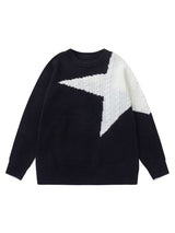 Brighten up your casual wardrobe with the Star Contrast Knit Sweater. Crafted from soft, cozy knit fabric, this relaxed-fit sweater features a bold star graphic that adds energy and personality to your everyday look. Designed with a classic crew neck and