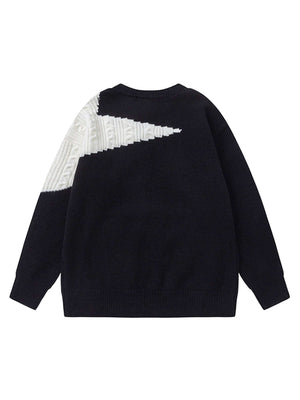 Brighten up your casual wardrobe with the Star Contrast Knit Sweater. Crafted from soft, cozy knit fabric, this relaxed-fit sweater features a bold star graphic that adds energy and personality to your everyday look. Designed with a classic crew neck and