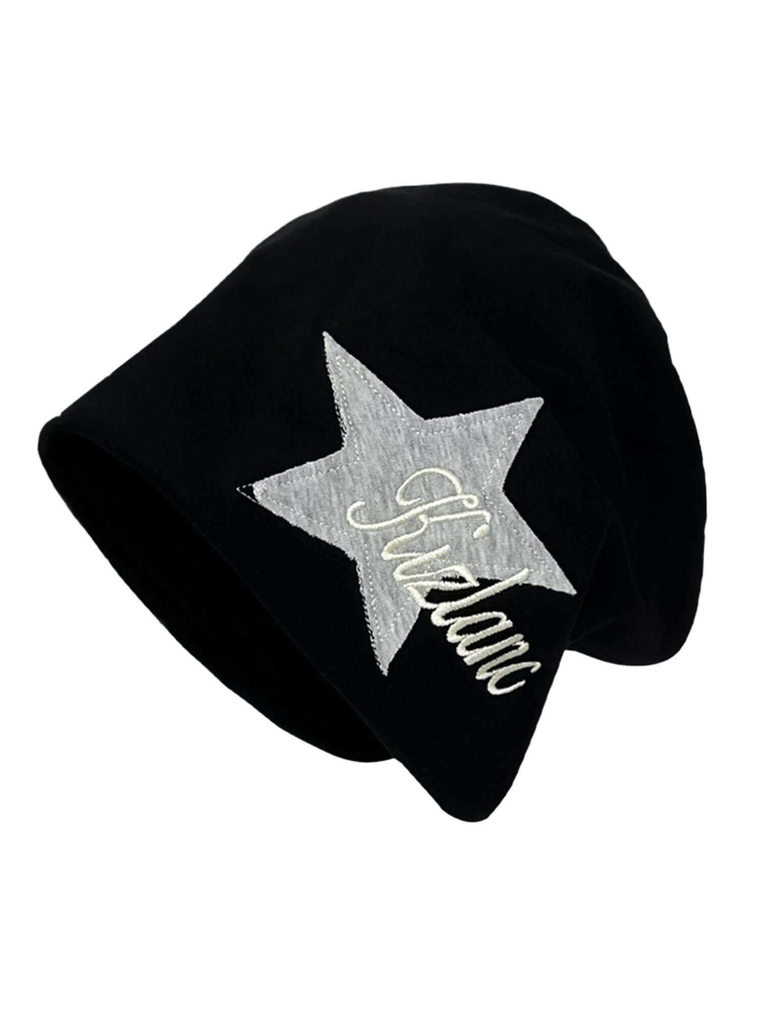 Add a playful edge to your outfit with the Star Embroidered Wrap Hat — the perfect blend of comfort and bold street style. Made from soft acrylic, this hat features a stylish pink star print, "Rockstar" text embroidery, and a stretchy fit that provides a