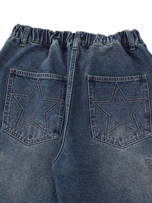 Add bold energy to your casual look with the Street Patchwork Star Embroidered Denim Shorts. Crafted from durable denim, these standout shorts feature star appliqués and distressed details that give them a modern, edgy vibe. With side pockets and a zipper