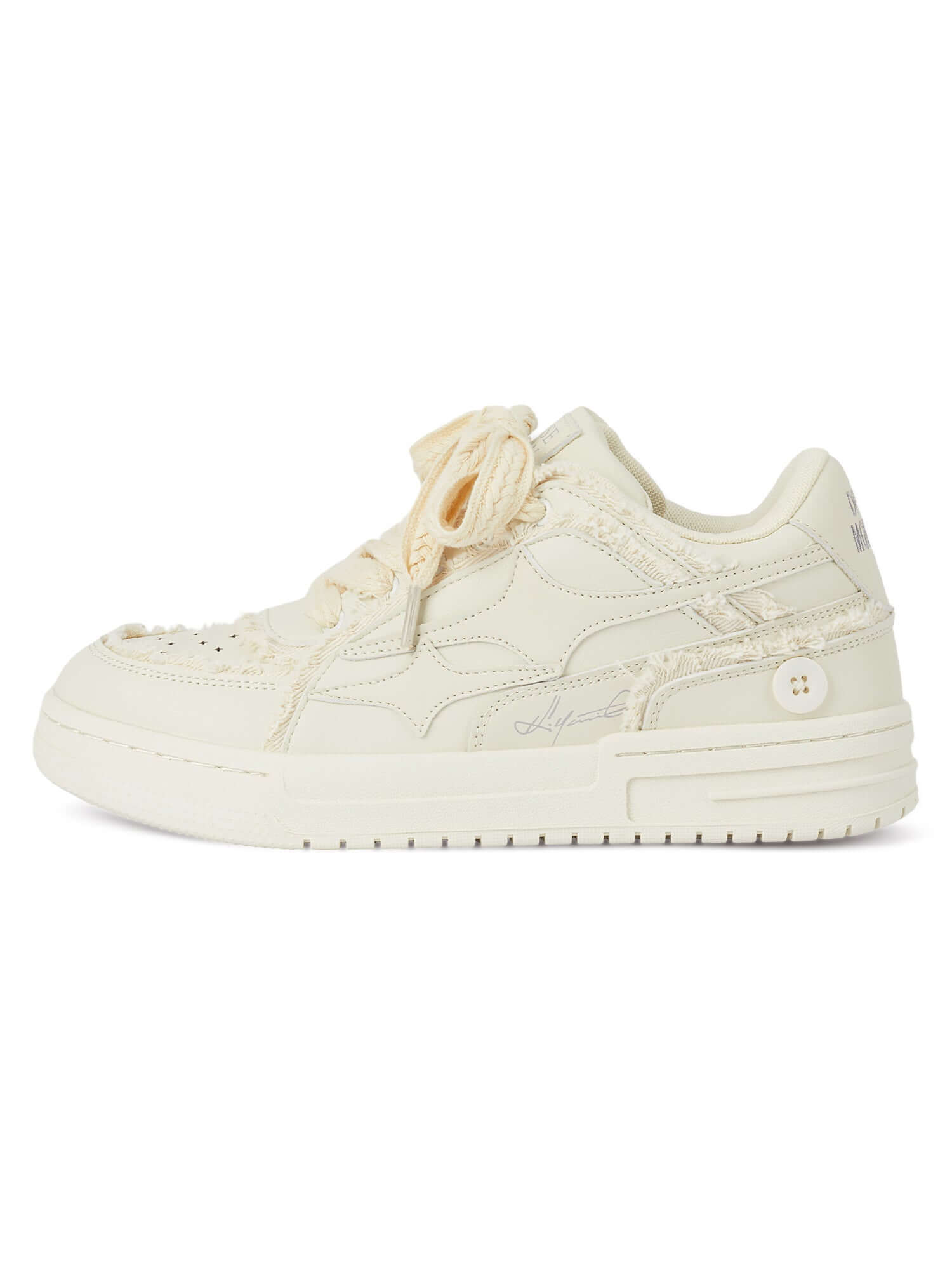 Casual White Board Shoes Leather Chunky Sole Street Style - 11003