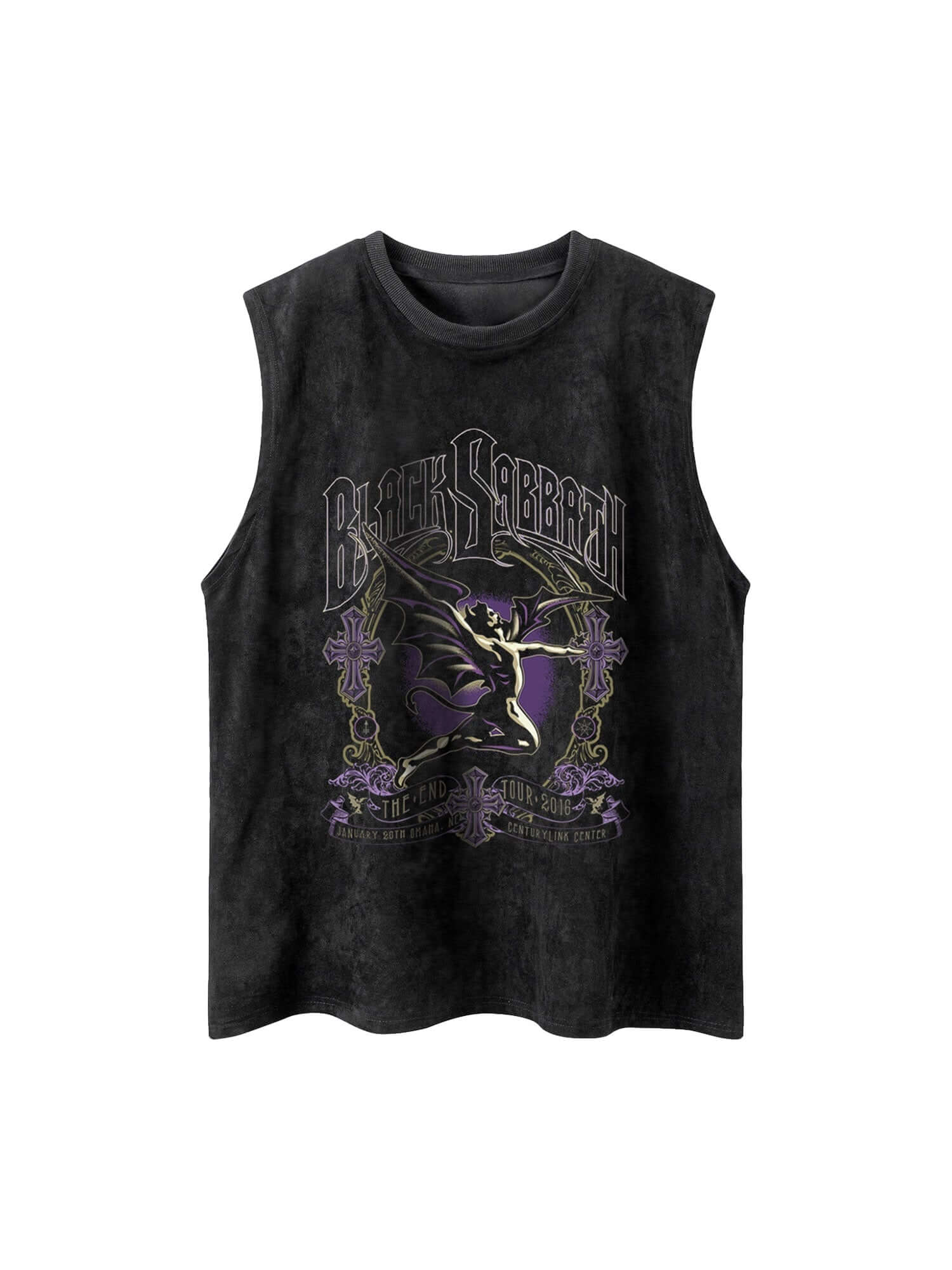 Printed Crew Neck Casual Vest Relaxed Streetwear Style - 6010