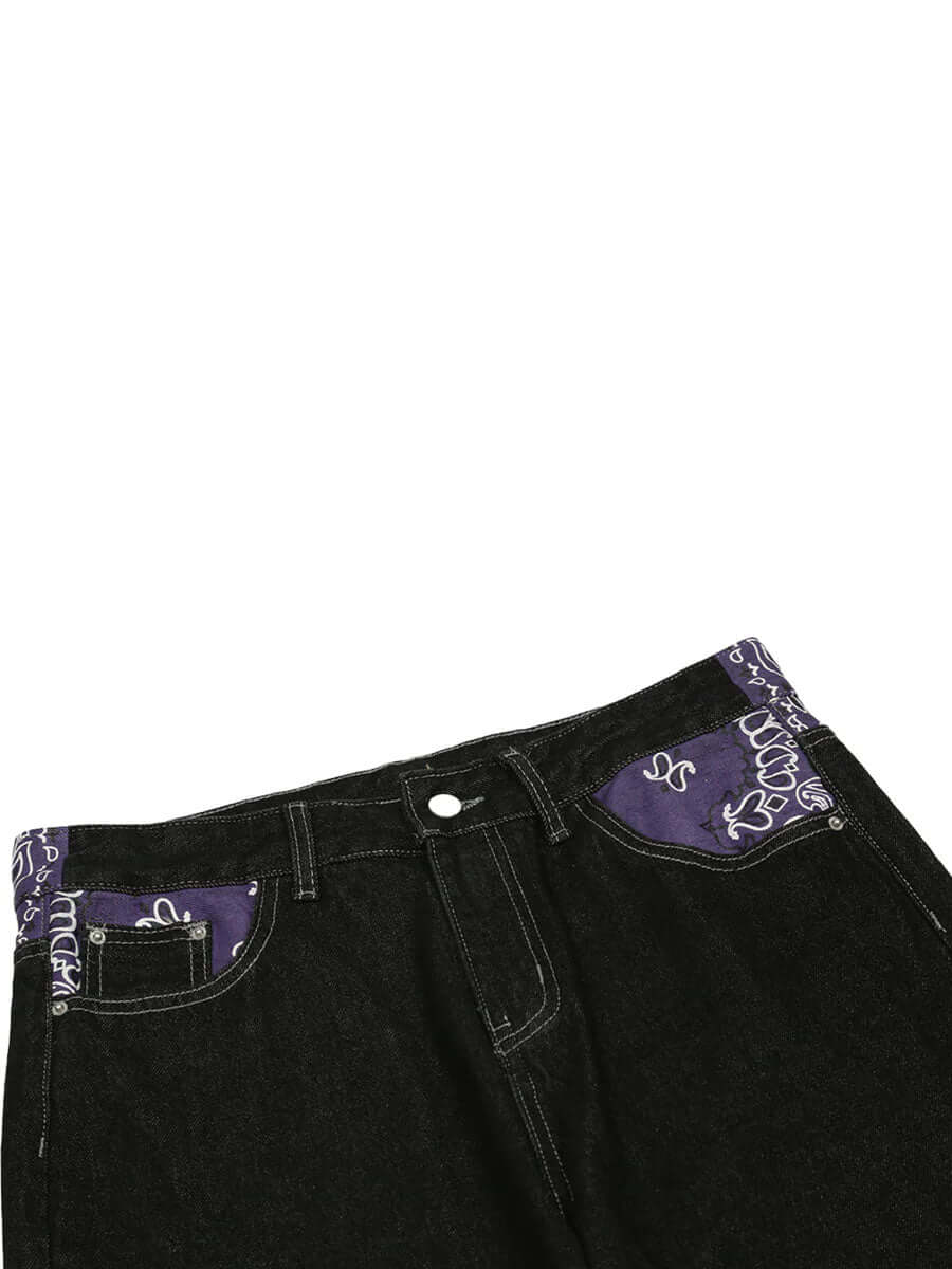 Petal Letter Straight Jeans Fleece Comfort Streetwear - 10609 - Xokool ®