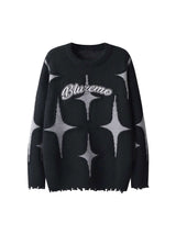 Maillard Star Tassel Ripped Sweater Urban Knit Streetwear - 4010