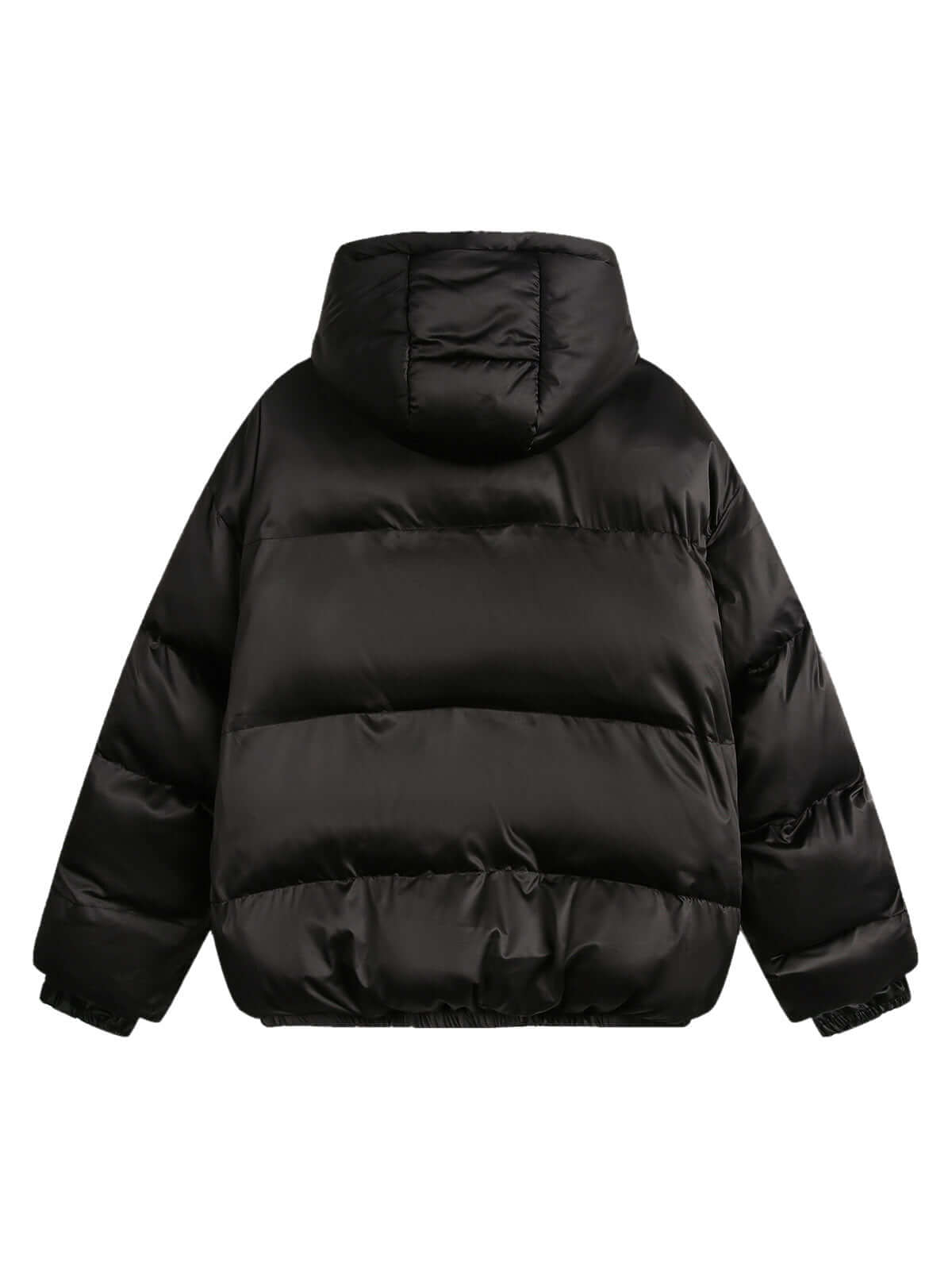 Vintage Print Stand Collar Hooded Puffer Jacket Winter Style - 10508