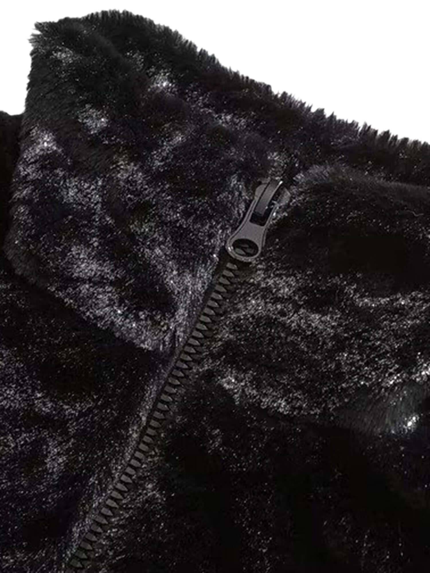 Make a bold impression with the Street Letter Embroidered Fleece Jacket. Crafted from ultra-soft faux fur, this oversized winter essential combines warmth, comfort, and eye-catching streetwear design. The jacket features bold embroidered text across the b