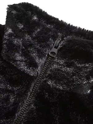 Make a bold impression with the Street Letter Embroidered Fleece Jacket. Crafted from ultra-soft faux fur, this oversized winter essential combines warmth, comfort, and eye-catching streetwear design. The jacket features bold embroidered text across the b