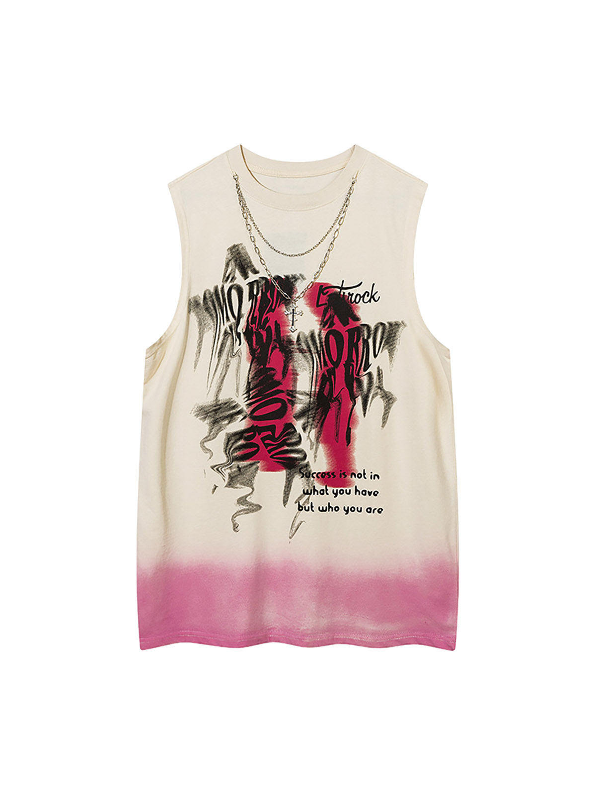 Street Necklace Graffiti Spray Painted Vest Streetwear