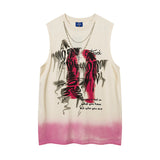 Street Necklace Graffiti Spray Painted Vest Streetwear