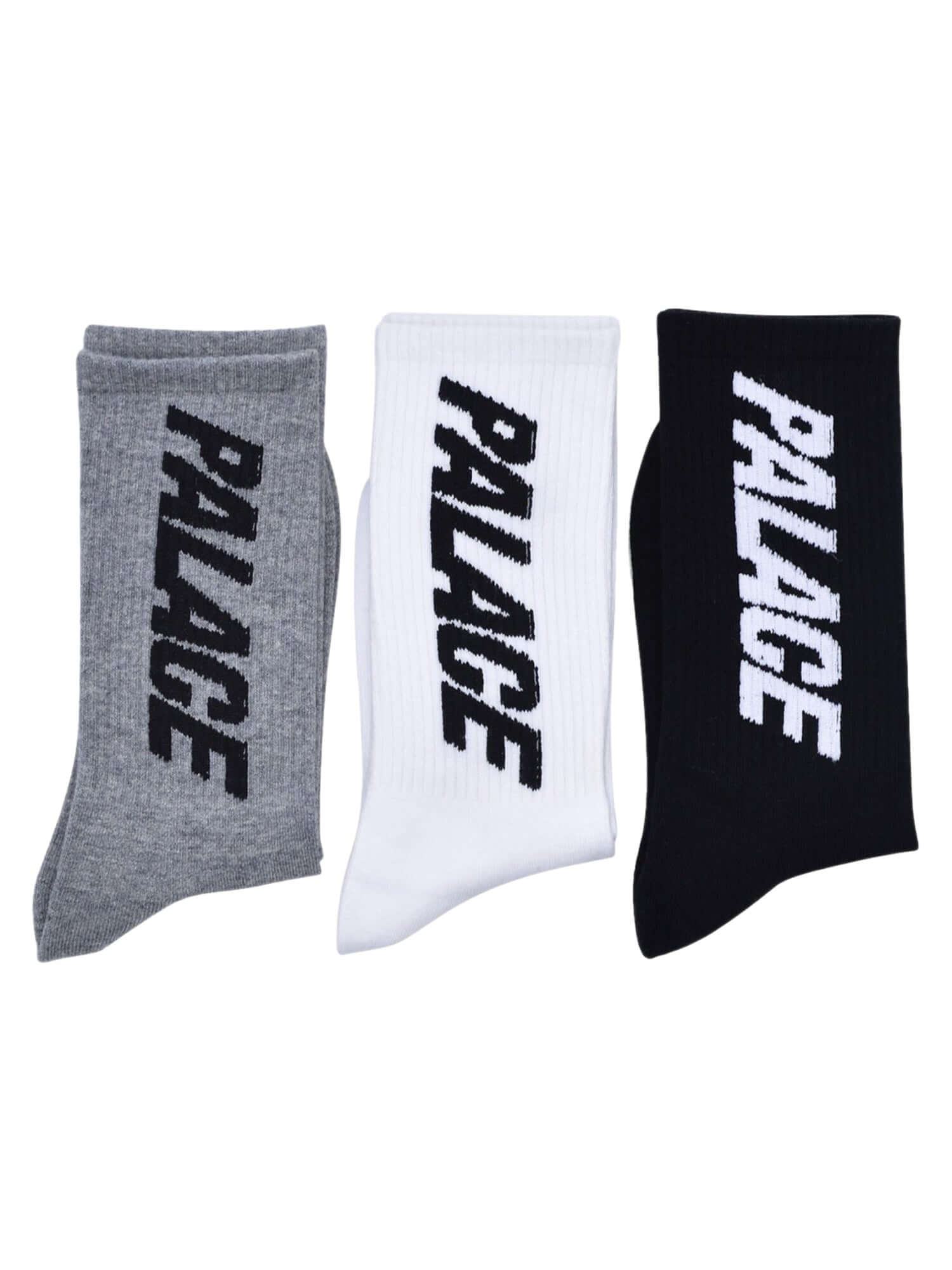 Complete your streetwear look with the Street "PALACE" Socks — the perfect mix of comfort and bold style. Made from a soft and durable cotton blend, these crew-length socks feature a striking Palace logo print, color block design, and a snug elastic cuff