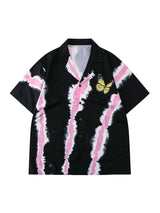 Street Print Butterfly Short Sleeve Shirt Streetwear