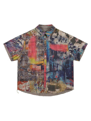 Express your bold side with the Street Reversible Short Sleeved Shirt — a vibrant and versatile piece designed for streetwear lovers. Made from a breathable cotton blend, this shirt features a button-up front, relaxed fit, and a unique abstract art print
