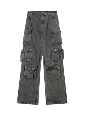 Add rugged edge to your everyday look with the Street Stitching Multi Pocket Workwear Washed Jeans — a practical and stylish essential for modern streetwear. Crafted from durable denim, these jeans feature multiple utility pockets, reinforced stitching, a