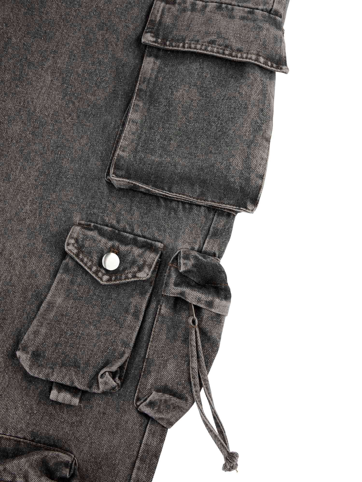 Add rugged edge to your everyday look with the Street Stitching Multi Pocket Workwear Washed Jeans — a practical and stylish essential for modern streetwear. Crafted from durable denim, these jeans feature multiple utility pockets, reinforced stitching, a