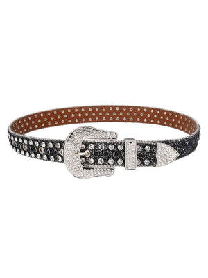 Upgrade your streetwear with the Studded Rhinestone Hip Hop Belt — a statement piece that blends bold attitude with sparkling glam. Crafted from durable genuine leather, this belt features shimmering rhinestone studs and metallic accents, finished with a