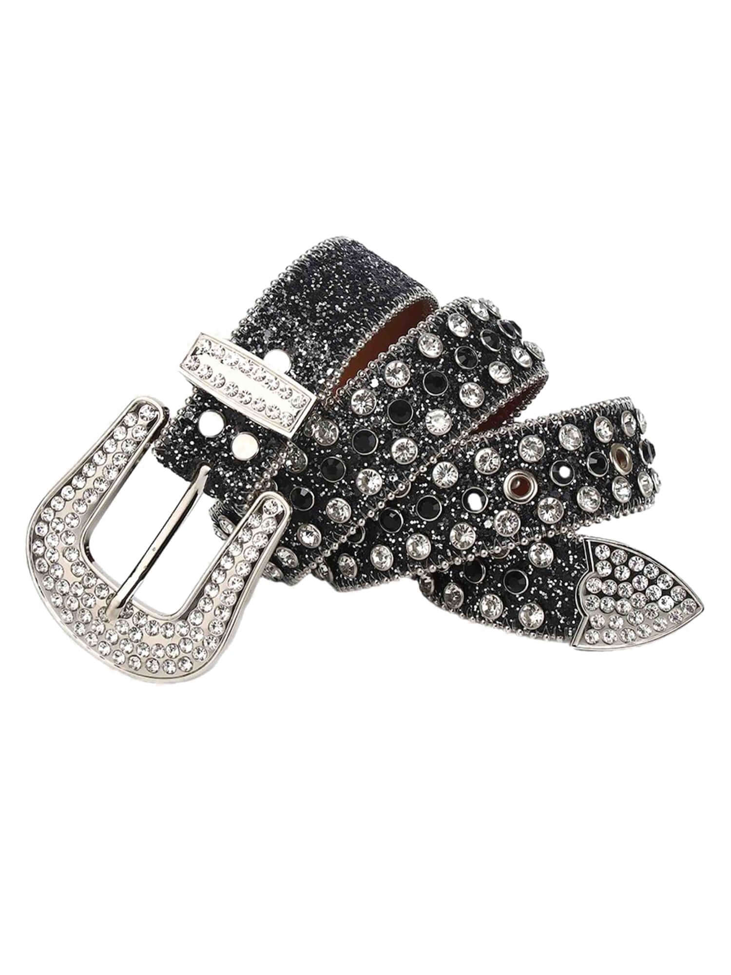Upgrade your streetwear with the Studded Rhinestone Hip Hop Belt — a statement piece that blends bold attitude with sparkling glam. Crafted from durable genuine leather, this belt features shimmering rhinestone studs and metallic accents, finished with a