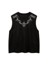 Suede Thorn Embroidered Vest Streetwear