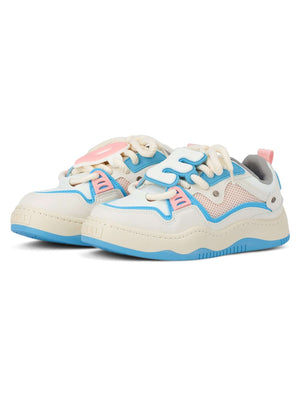 Stay active and stylish with The Niche Thick Bottom Hundred With Board Shoes — a perfect fusion of functionality and modern design. Crafted from breathable mesh and durable synthetic leather, these sneakers feature easy-to-adjust velcro straps for a secur