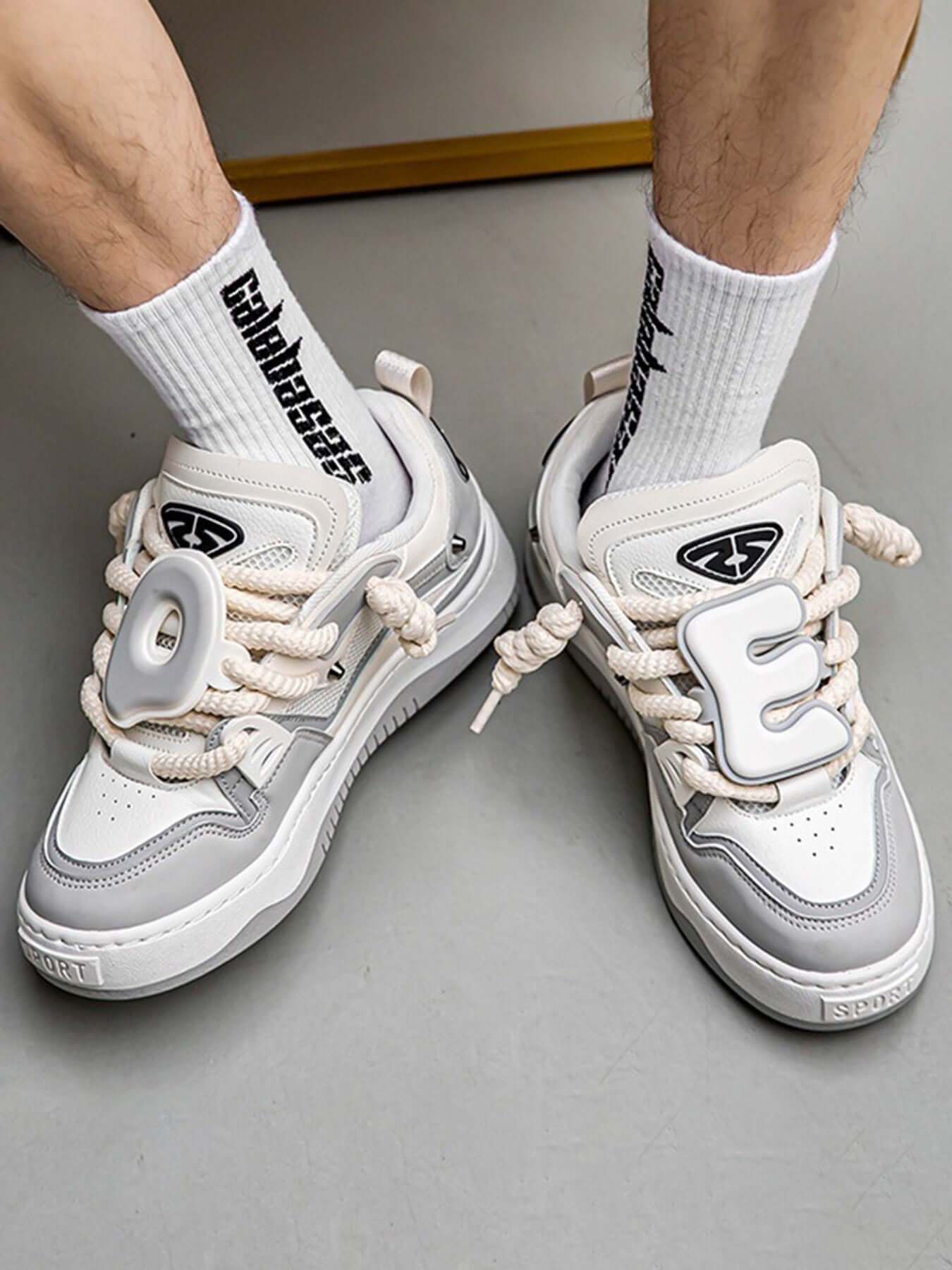 Stay active and stylish with The Niche Thick Bottom Hundred With Board Shoes — a perfect fusion of functionality and modern design. Crafted from breathable mesh and durable synthetic leather, these sneakers feature easy-to-adjust velcro straps for a secur