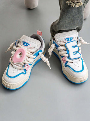 Stay active and stylish with The Niche Thick Bottom Hundred With Board Shoes — a perfect fusion of functionality and modern design. Crafted from breathable mesh and durable synthetic leather, these sneakers feature easy-to-adjust velcro straps for a secur