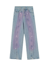 American Retro Spray painted Star Embroidered Jeans Streetwear | Xokool®