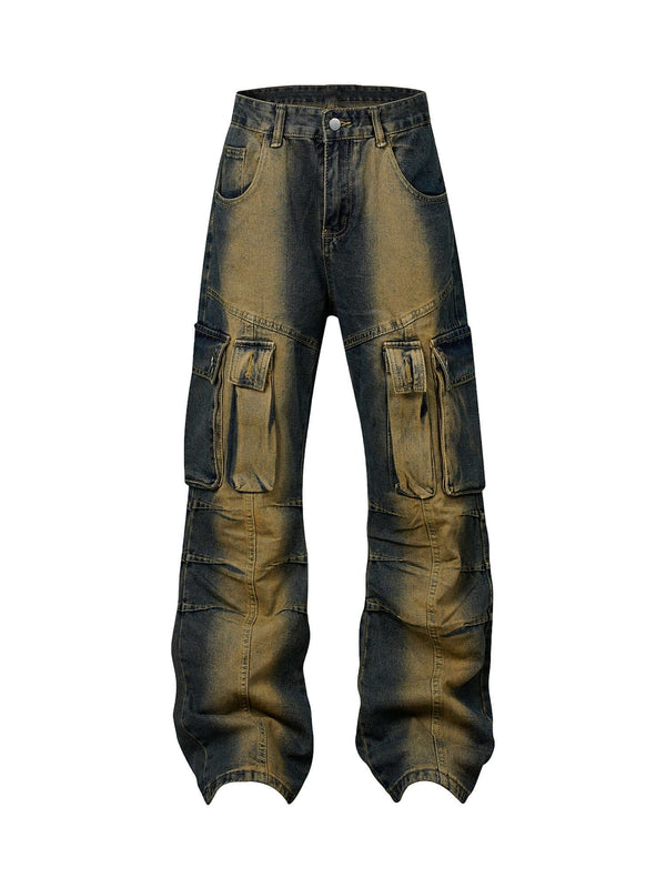 American Street Style Washed Distressed Jeans Streetwear