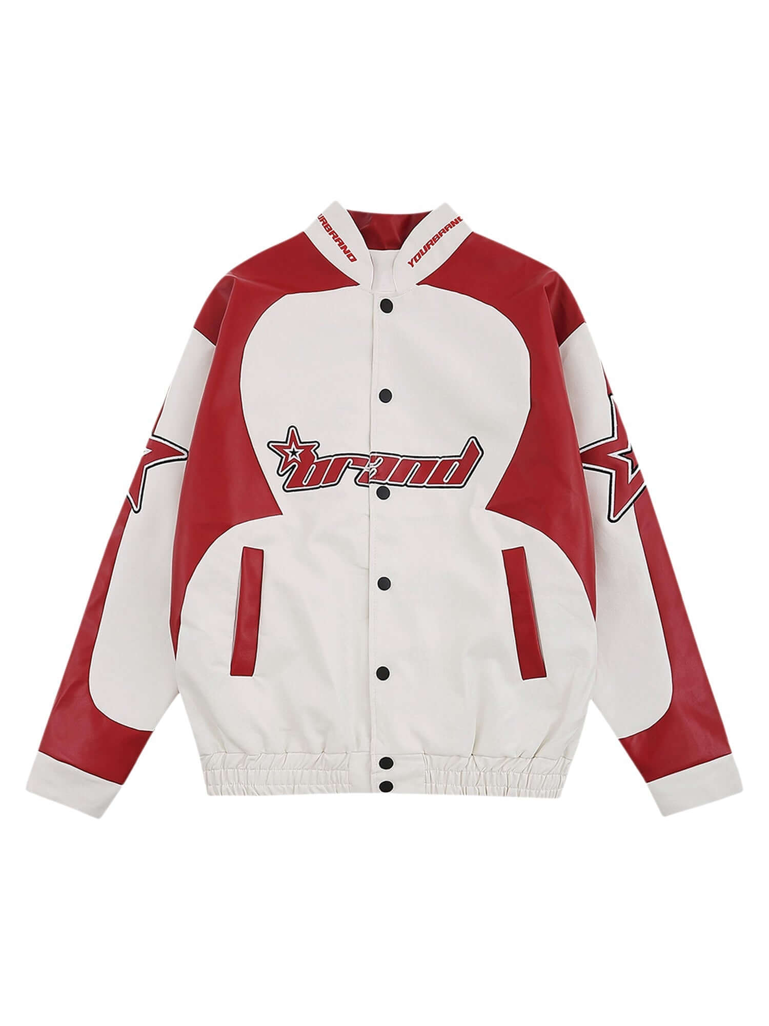 American Vintage Colorblock Leather Jacket Streetwear