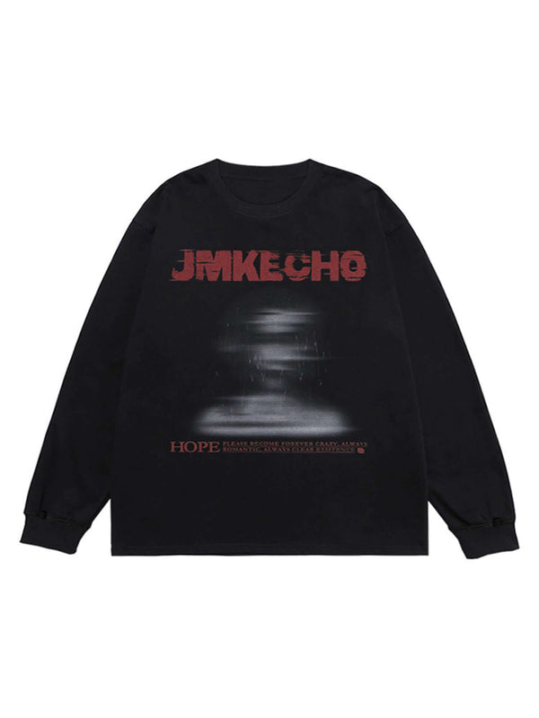 Blurred Silhouette Print Long Sleeve shirt Streetwear