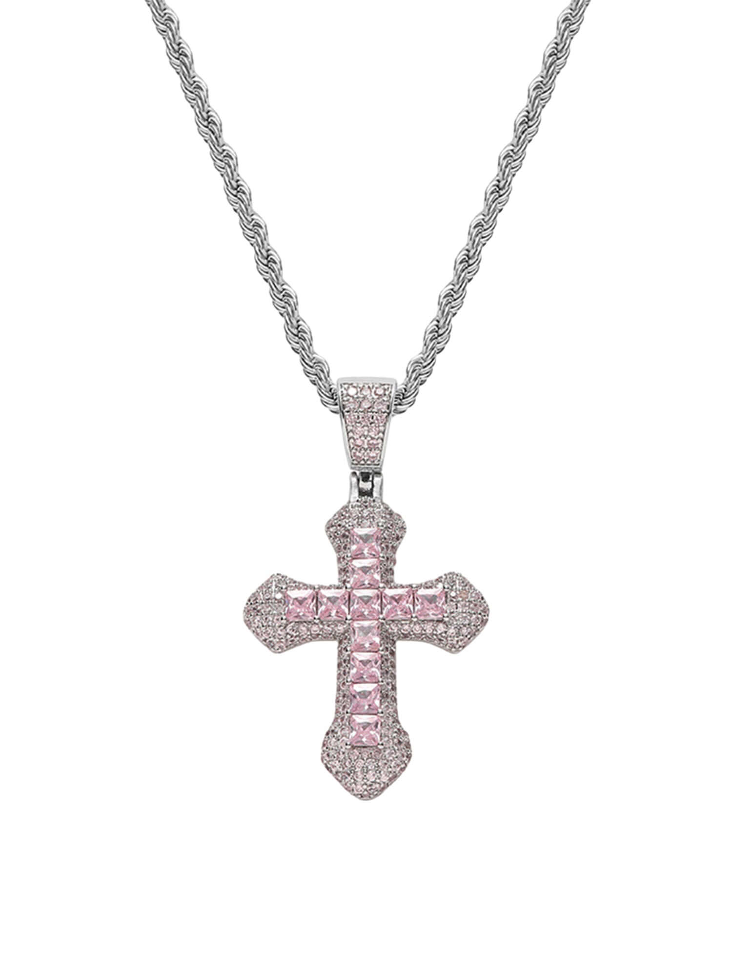 Corss Full Diamond Necklace Streetwear