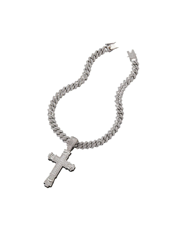 Diamond Cross Necklace Streetwear