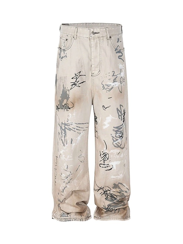Hand painted Graffiti Baggy Jeans Streetwear