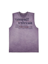 Heavy Worker Washed And Broken Retro Font VEST Streetwear