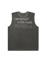 Heavy Worker Washed And Broken Retro Font VEST Streetwear